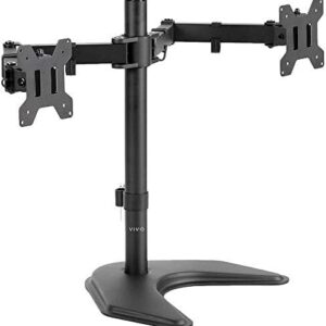 VIVO STAND-V002F Dual LED LCD Monitor Free-Standing Desk Stand for 2 Screens up