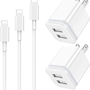 LUOATIP iPhone Charger Cable 3ft 6ft 10ft with Wall Plug, 5-Pack Long Charging