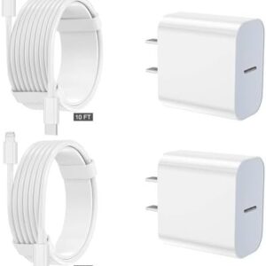 iPhone Charger fast charging [APPLE MFi Certified] 2 pack Apple Type C Wall