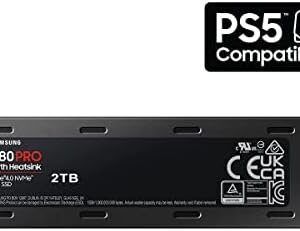 SAMSUNG 980 PRO SSD with Heatsink 2TB PCIe Gen 4 NVMe M.2 Internal Solid State
