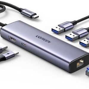 UGREEN Revodok 6-in-1 USB C Hub Gigabit USB C to Ethernet Adapter with 4K HDMI