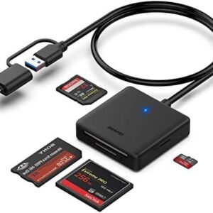 Memory Card Reader, BENFEI 4in1 USB USB-C to SD Micro SD MS CF Card Reader