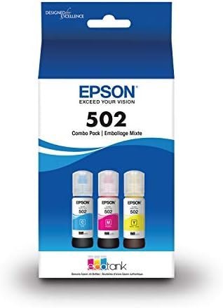 EPSON 502 EcoTank Ink Ultra-high Capacity Bottle Color Combo Pack Works