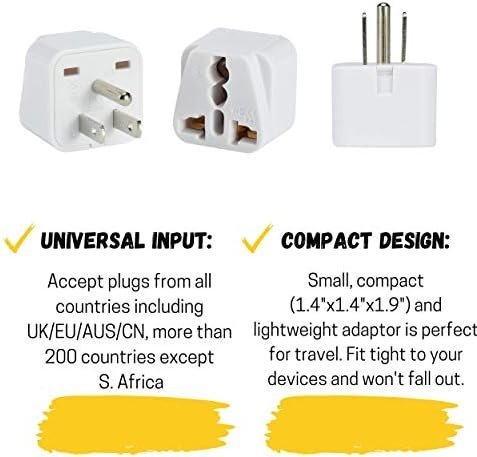 Bates- European Plug Adapter, 2 pc, Travel Adapter, US to Europe Plug Adapter - Image 5