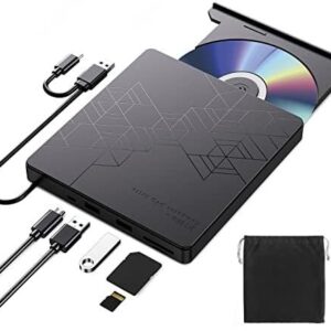 ORIGBELIE External DVD Drive, CD Drive USB 3.0 Typle C CD/DVD ROM +/-RW Adapter