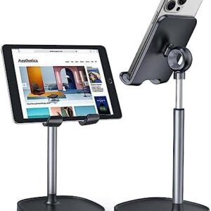 LISEN Cell Phone Stand, Height Angle Adjustable Phone Holer for Desk, Taller