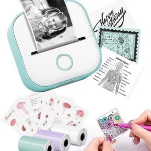 Memoking Label Makers - T02 Mini Portable Small Printer with 3 Rolls Paper