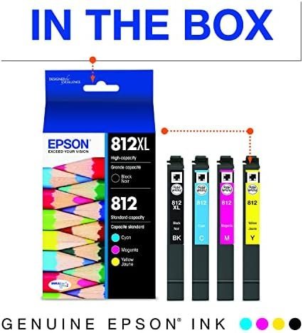 EPSON 812 DURABrite Ultra Ink High Capacity Black & Standard Color Cartridge - Image 2