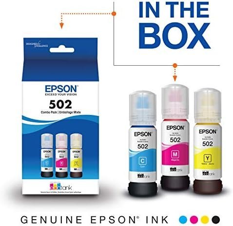 EPSON 502 EcoTank Ink Ultra-high Capacity Bottle Color Combo Pack Works - Image 2