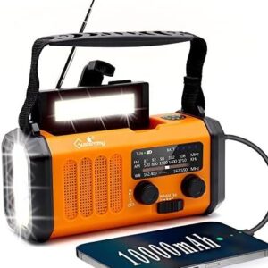Emergency Hand Crank Weather Radio with 10000mAh Battery Backup,Type-C Charging