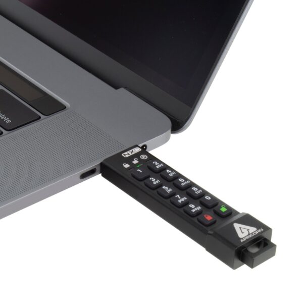 Apricorn 128GB Aegis Secure Key 3 NXC 256-Bit Hardware-Encrypted USB 3.2 Type C Flash Drive - Image 2