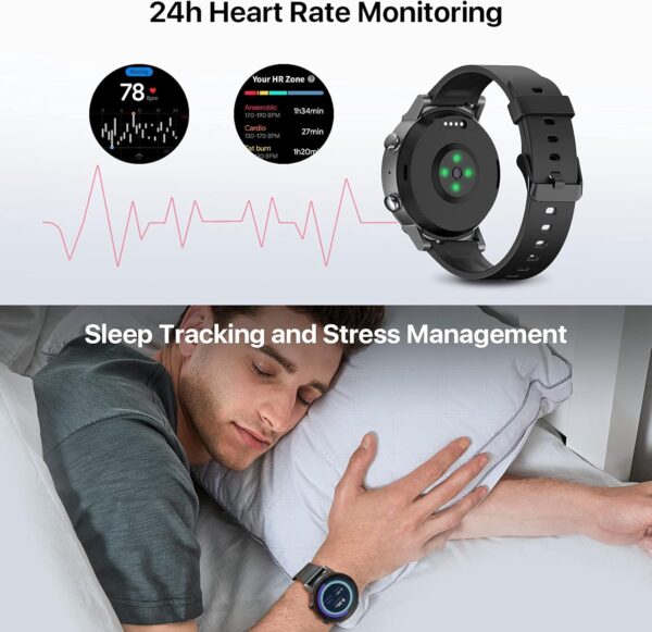 Ticwatch E3 Smart Watch Wear OS by Google for Men Women Qualcomm Snapdragon Wear 4100 Platform Health Monitor Fitness Tracker GPS NFC Mic Speaker IP68 Waterproof Android Compatible Only - Image 2